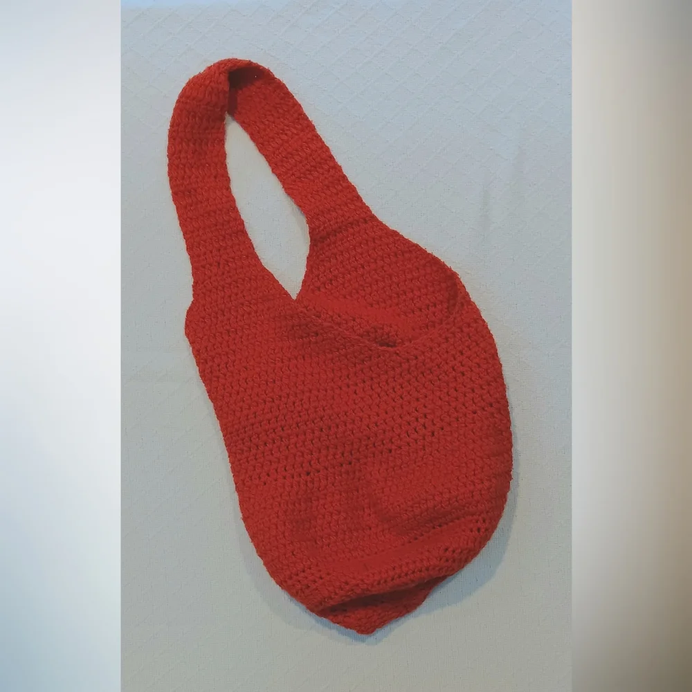 Knit Crochet Women's Hobo Bag Tangerine